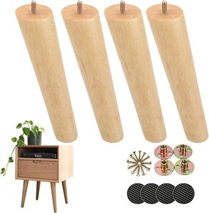 Patas y Soportes Redondos de Madera Maciza Resistentes <span class=keywords><strong>para</strong></span> Muebles Modernos, Repuesto <span class=keywords><strong>para</strong></span> Mesa y <span class=keywords><strong>Cama</strong></span>, Uso <span class=keywords><strong>en</strong></span> Hoteles y Salas de Estar - Product Image 2