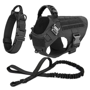 Ensemble de harnais tactique MOLLE pour chien, réglable et robuste, avec collier et laisse, pour grands chiens, activités de plein air - Product Image 4