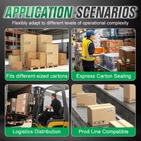 Scelleuse de cartons mini haute efficacité, machine de scellage automatique compacte avec convoyeur à rouleaux extensible pour la logistique MA