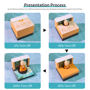 Bloc-notes 3D Zen <span class=keywords><strong>Petit</strong></span> Moine Scène <span class=keywords><strong>Bambou</strong></span> Anti-stress Notes Adhésives Papier Superposé Papeterie de Bureau Bloc-notes avec Lumière - Product Image 5