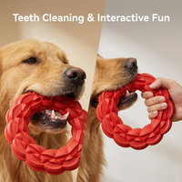 Jouet à mâcher interactif en caoutchouc durable personnalisé pour chiens agressifs, anneau de nettoyage des dents, jouet à mâcher pour chien