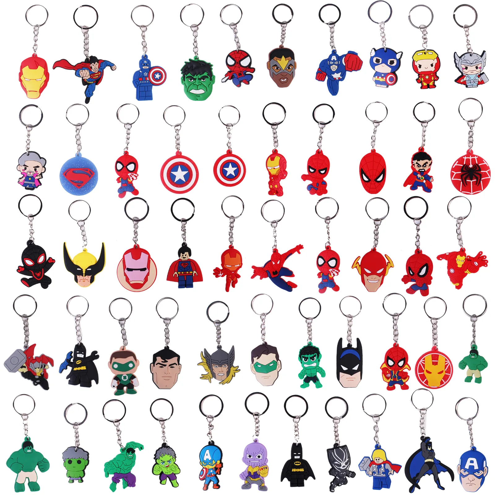 2023 Wholesale 2D PVC Custom Creative New Arrival Exquisite Collectible Film Characters Heroes Key Chains Party Gifts for Kids