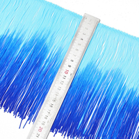 Frange en nylon à double fil épaissie de 20 cm (8 pouces) bicolore, douce, en chaînette, pour costumes de danse latine - Vente en gros