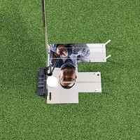 Set Cermin Golf SwingPerefect Golf Steel Golf Putting Mirror Bentuk-T & Cermin Bahu dengan Ukiran Laser, Alat Bantu Latihan Putting Dua Sisi