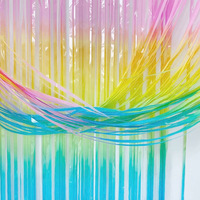 Regenbogen-Rechteck-Fransenvorhang 1x2m Schimmernder Funkelnder Metallischer Look Silvester-Partydekoration