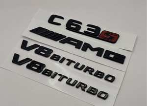Stiker Emblem Huruf Bagasi Belakang Mobil Glossy Black C63S, Decal Mewah dengan Bahan ABS Chrome untuk C Class W204 W205 - Product Image 5