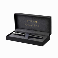 Boîte cadeau de luxe pour stylo en papier avec estampage doré, matériaux recyclés, revêtement UV et pelliculage mat