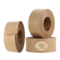 Ruban adhésif kraft renforcé activé à l'eau, écologique, robuste, brun, gommé, à fibres résistantes, 72 mm