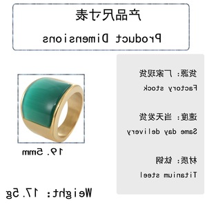 Anillos de moda yúnique, anillos geométricos de oro con bisel de piedra verde, joyería de regalo para el dedo índice para hombre - Product Image 2