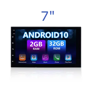 Lecteur DVD de voiture 7 pouces Android 11.0 Car Stereo 7 pulgadas Écran tactile Autoradio GPS Système de navigation WiFi
