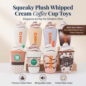 ของเล่นเคี้ยวสำหรับสุนัขรูปแก้วกาแฟพร้อมวิปครีม ดีไซน์รักษ์โลก ผลิตจากวัสดุที่เป็นมิตรต่อสิ่งแวดล้อม มีเสียงบีบในตัว ทนทาน รับผลิตแบบ OEM/ODM ปรับแต่งได้ ขายส่งจำนวนมาก - Product Image 2