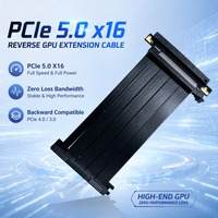 Câble d'extension PCIe 5.0 X16 pour station de travail IA à montage inversé de GPU, avec âme en cuivre TPE, résistant aux hautes températures pour PC
