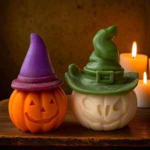 Ensemble de bougies parfumées à la citrouille d'Halloween, bougies créatives en cire de soja, décoration d'intérieur, cadeau pour fête ou festival - Product Image 2
