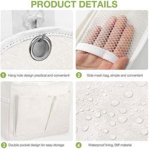 Functional Foldable Waterproof Over Door Pouch Fabric Storage <b>Basket</b> Caddy Wall Hanging Organizer Bag Pockets for Closet <b>Shelves</b> - Product Image 2