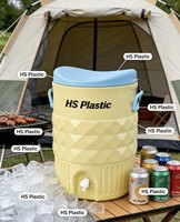 Glacière en plastique HS de 10 gallons avec robinet pour le camping – Seau isotherme pour eau et glace avec robinet – Glacière alimentaire