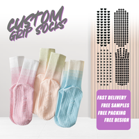 Chaussettes de sport personnalisées pour femmes, mi-mollet, dégradées, antidérapantes, pour le yoga et la course, collection Printemps-Été