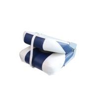 Siège de bateau pliable à dossier bas bleu et blanc, imperméable, pour bateau de pêche et yacht