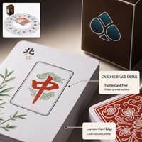 Jeu de cartes de mahjong personnalisées imprimées avec boîte, design de caractères chinois traditionnels pour le divertissement familial