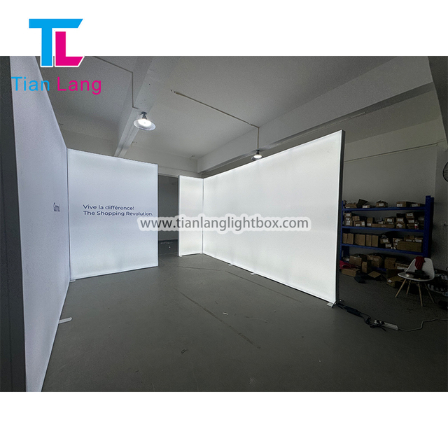 TianLang Free Standing Illuminated Backlit Wall for Tradeshow or Shop Display Stylish Advertising Light Boxes