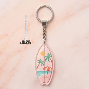 Porte-clés en plastique série Spot Surfboard, impression UV, design de dessin animé, léger, souvenir de plage d'été, cadeau, vente en gros - Product Image 4