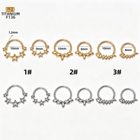 Anneau de nez articulé en titane 16G ASTM F136 G23, bijou clicker segmenté