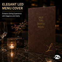 Menu lumineux pour bar à vin, menu éclairé A4/A5, couverture de menu lumineuse, dossier de menu LED lumineux