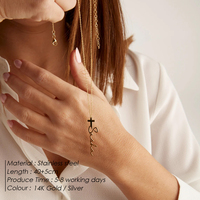 Collier EManco personnalisé avec pendentif croix et nom, chaîne en argent, cadeau de bijoux pour anniversaire, fête ou occasion spéciale