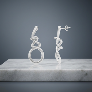 Boucles d'oreilles tendance en fil spiralé, argent sterling 925 - Product Image 3