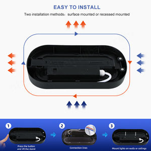 Lámpara de pared ovalada impermeable de 24W, luz de mamparo, Base de aluminio para exteriores, jardín, baño, oficina, cocina, pasillo, regulable - Product Image 5