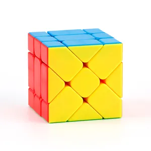 Custom MOYU MEILONG 5.6cm 3x3 Axis Fisher Windmill Cube 3D Stickereless Frosted Intelligent Speed Magic Cube