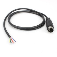 Câble personnalisable avec fiche DIN mâle 7 broches vers fils ouverts, cordon de connexion DIN industriel en cuivre OFC pour systèmes audio/de contrôle