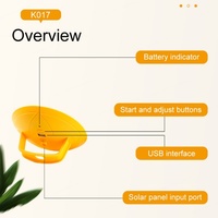 Nouvelle conception de lanterne solaire UFO, panneau solaire 10W, batterie lithium-ion, contrôleur PWM, utilisation domestique, petite taille, facile à transporter, charge de téléphone