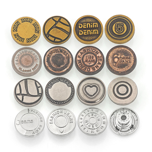 KUNSHUO-Botón de mezclilla de metal con logotipo personalizado, aleación de zinc, zamac, patrón cuadrado chapado, fábrica de botones fabricados para disfraces - Product Image 1