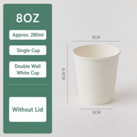 Gobelets à café jetables en papier kraft épais à double paroi isolés anti-brûlure avec couvercles, 500/boîte, pour boissons chaudes, en stock, vente en gros