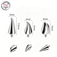 Piercing d'oreille Freya en titane ASTM-F136, style conique à pointe diabolique, pour hélix, tragus, cartilage, bijou de piercing multicolore