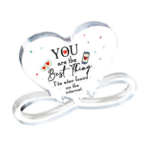 Art déco stile romantico personalizzato san valentino scultura d'amore sentito cristallo acrilico Souvenir regalo per gli amanti - Product Image 4