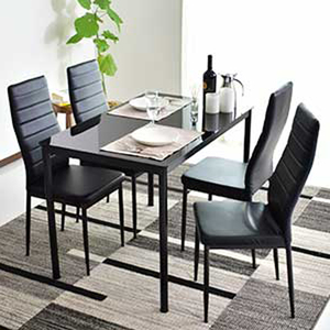 <span class=keywords><strong>3</strong></span> pezzi tavolo da pranzo in vetro nero con <span class=keywords><strong>2</strong></span> sedie imbottite da cucina tavolo quadrato <span class=keywords><strong>e</strong></span> <span class=keywords><strong>2</strong></span> sedie da pranzo per <span class=keywords><strong>2</strong></span> risparmio di spazio - Product Image 3