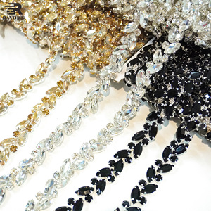 119-123彩色玻璃水钻修剪结婚腰带水钻嵌框镀珠联谊包服装配件 - Product Image 2