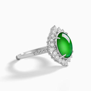 Natural Jadeite Green <b>Jade</b> <b>Rings</b> S925 Silver Accessories Jewelry Women's Jewelry Original Design Simplicity D950 - Product Image 3