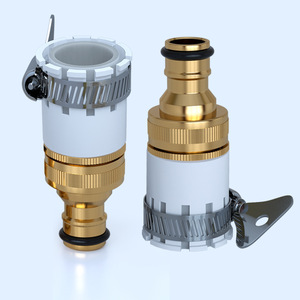 Connecteur de robinet Guoma Ruixiang en laiton DN15-DN20, raccord de tube verrouillable, adaptateur de tuyau d'eau pour tuyau de jardin - Product Image 1