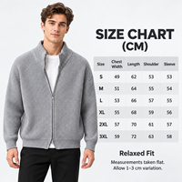 Pull cardigan tricoté zippé pour homme, col montant, double fermeture éclair, coupe décontractée, manches longues, couleur unie, automne-hiver – Grande Vente