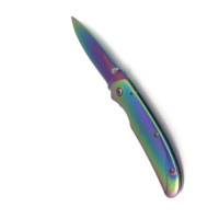 Couleur titane acier inoxydable Camping en plein air tactique poche couteau pliant outils de survie