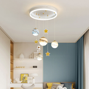 Lustre LED Moderne APCITL <span class=keywords><strong>Princesse</strong></span> Terre Voyageuse Créative, Lampe de Chambre d'Enfant de Taille Moyenne, Blanc Spatial - Product Image 5