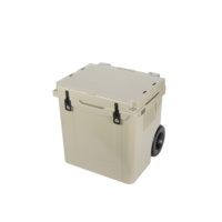 Glacière rotomoulée 45L robuste en PE, isotherme, portable pour plage, camping, stockage vin et aliments, logo personnalisé OEM