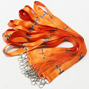 KOFEI OEM Orange Color Sublimation Polyester Personalized Custom Logo Printed Lanyard for Events Card Holder