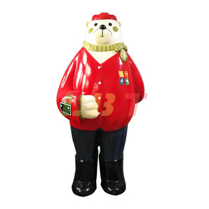 Escultura de Oso Polar Libit de Fibra de Vidrio, Decoración para el Año Nuevo Chino, Figura de Dibujos Animados, Arte Paisajístico - Product Image 4