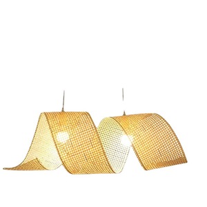 Chinese Style Bamboo Chandelier Oval E27 LED Pendant <b>Light</b> For Living Room Tea House Zen Decor 700x300mm - Product Image 3