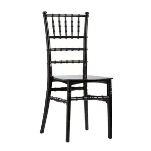 En kaliteli Pp plastik istiflenebilir yemek düğün siyah renk Chivari sandalyeler etkinlik için mobilya