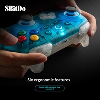Control Inalámbrico 8BitDo Orion 2 Azul Transparente, Joysticks TMR, Gatillos de Modo Dual para PC y Android