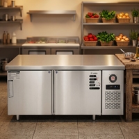 Table de préparation réfrigérée en acier inoxydable de qualité professionnelle pour cuisine de restaurant